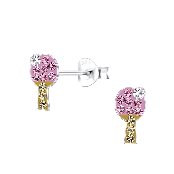 Wholesale Silver Table Tennis Stud Earrings