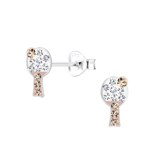 Wholesale Silver Table Tennis Stud Earrings