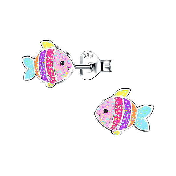 Wholesale Silver Fish Stud Earrings