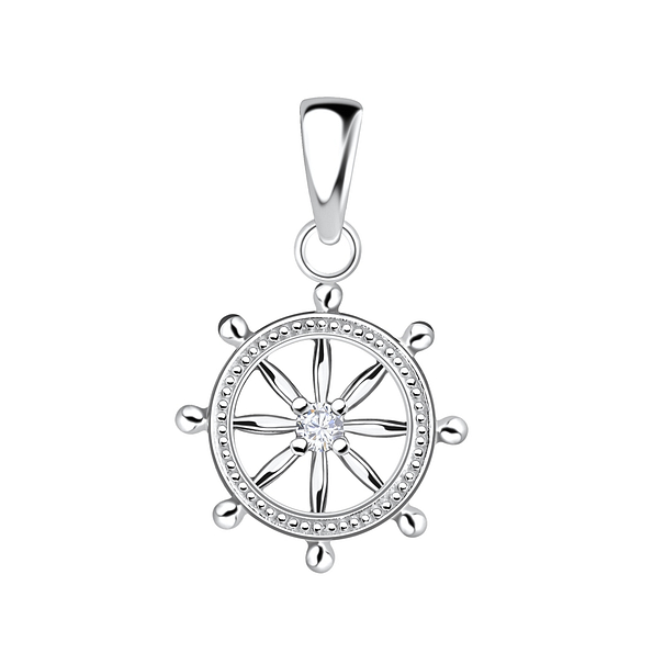 Wholesale Silver Ship Wheel Pendant