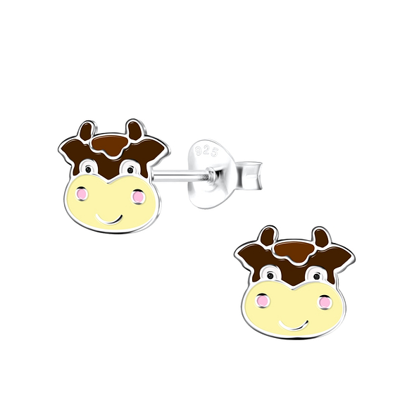Wholesale Silver Cow Stud Earrings