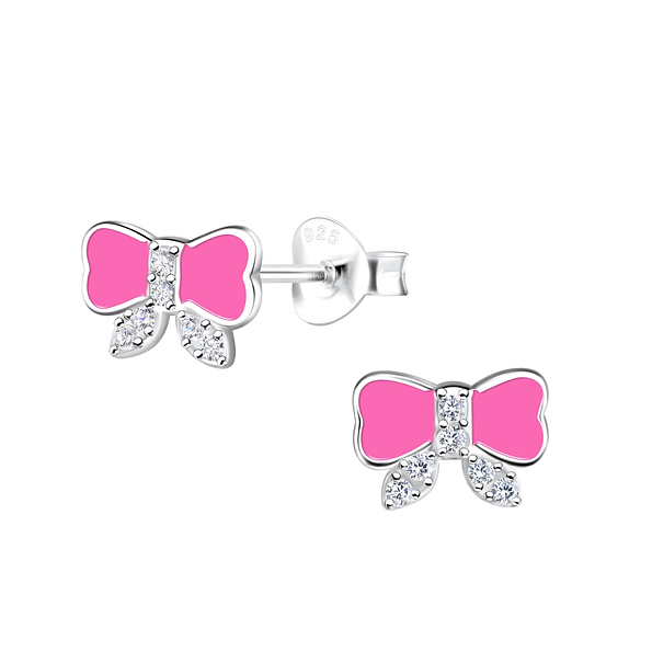 Wholesale Silver Bow Stud Earrings