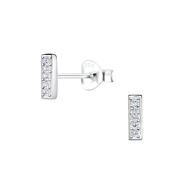 Wholesale Silver Bar Stud Earrings