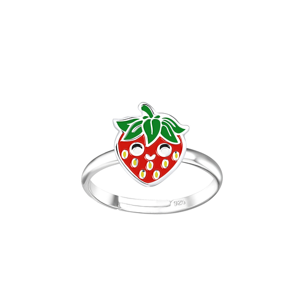 Wholesale Silver Strawberry Adjustable Ring