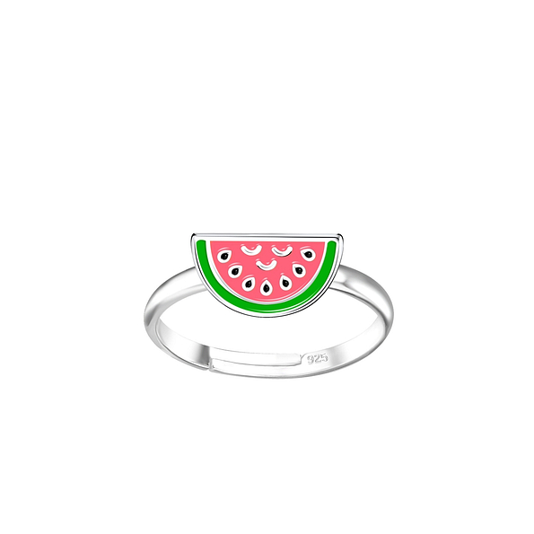 Wholesale Silver Watermelon Adjustable Ring