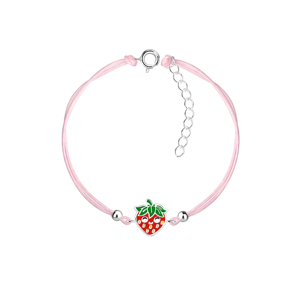 Wholesale Silver Strawberry Cord Bracelet