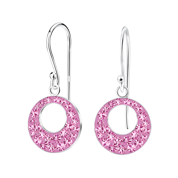 Wholesale Silver Round Crystal Earrings