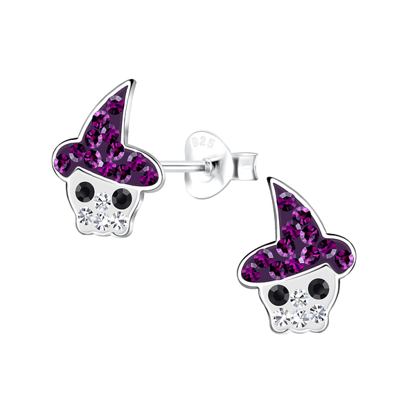 Wholesale Silver Skull Stud Earrings