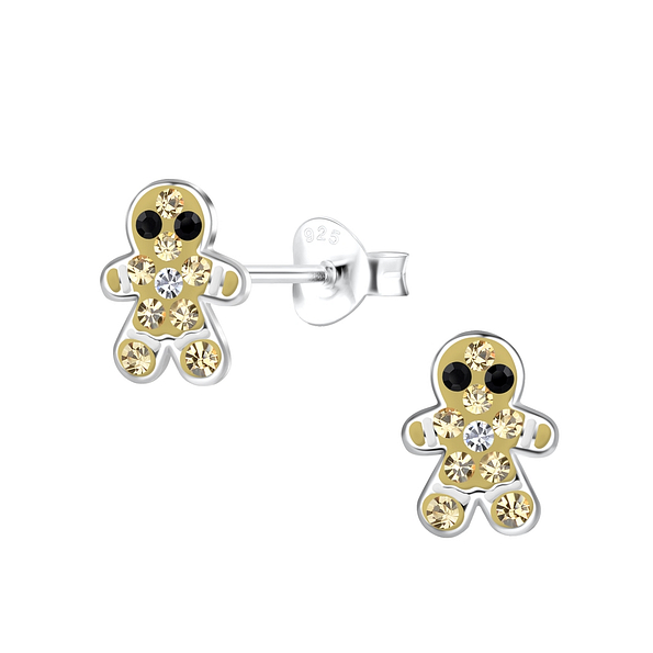 Wholesale Silver Gingerbread Stud Earrings