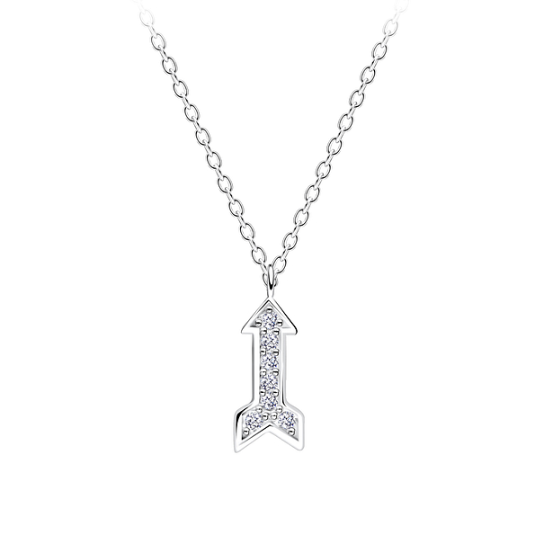 Wholesale Silver Arrow Cubic Zirconia Necklace