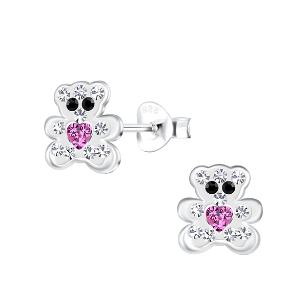 Wholesale Silver Bear Stud Earrings