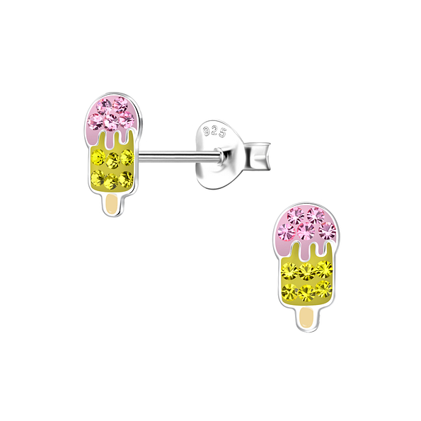 Wholesale Silver Ice cream Stud Earrings