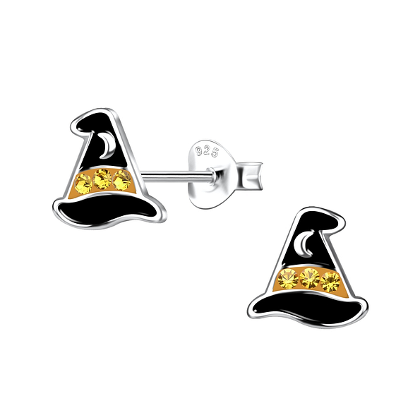 Wholesale Silver Witch Hat Stud Earrings