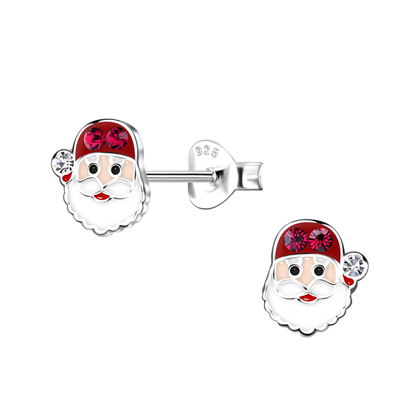 Wholesale Silver Santa Claus Stud Earrings