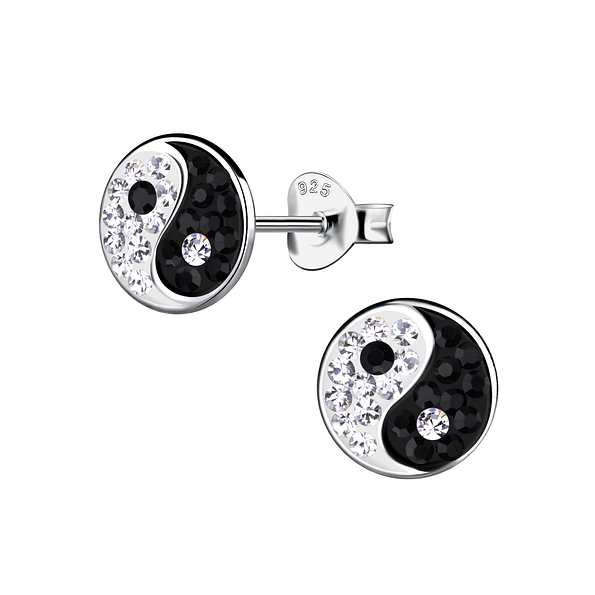 Wholesale Silver Yin Yang Stud Earrings
