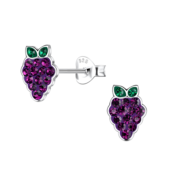 Wholesale Silver Grape Stud Earrings