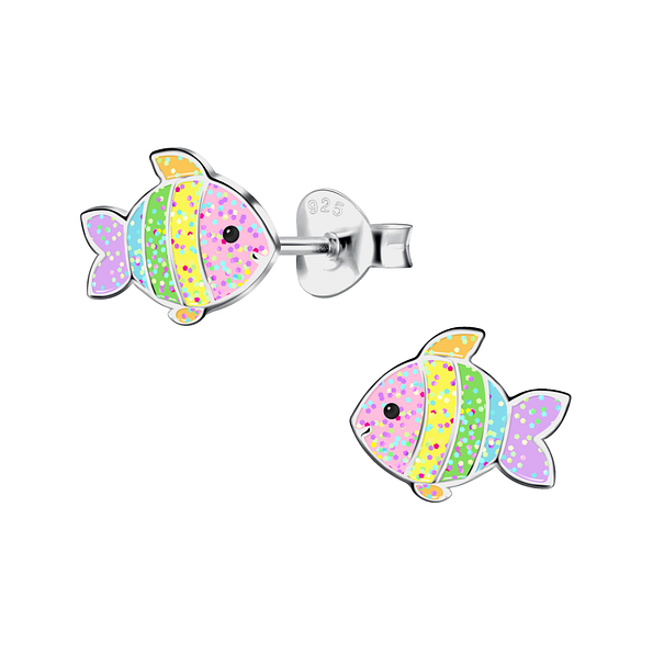 Wholesale Silver Fish Stud Earrings