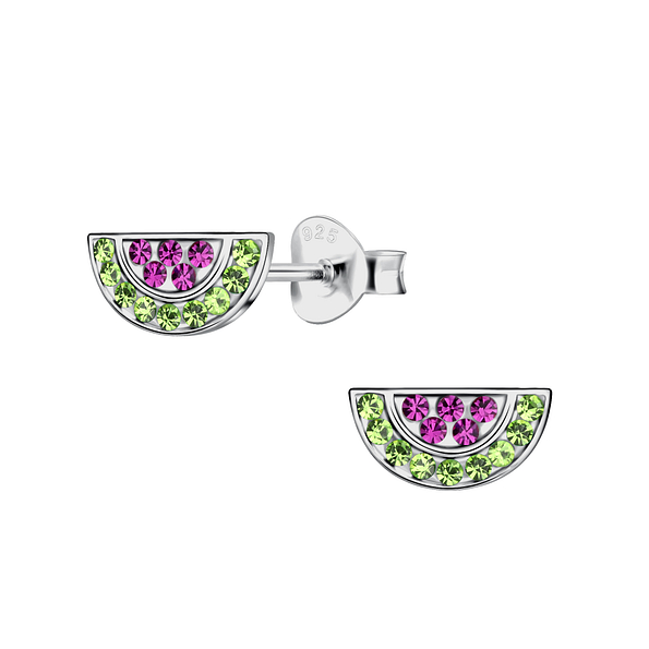 Wholesale Silver Watermelon Stud Earrings