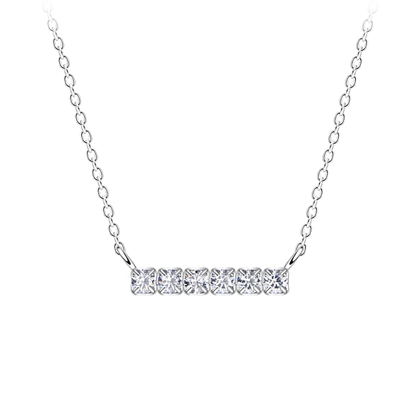 Wholesale Silver Tennis Bar Necklace