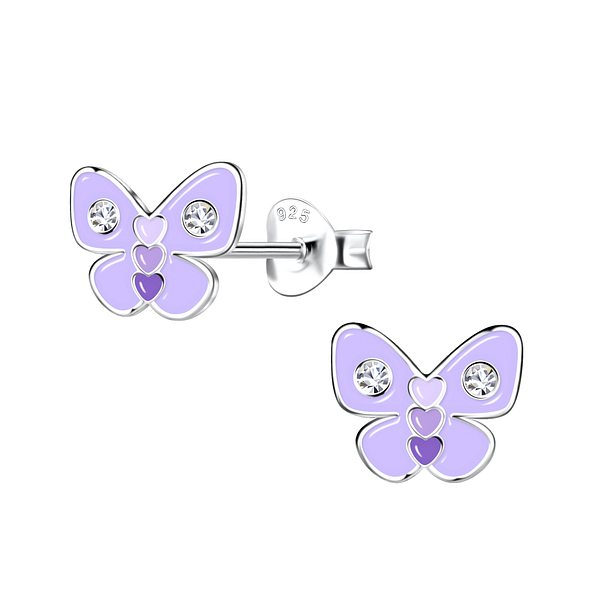 •KALEIDOSCOPE OF BUTTERFLIES• recycled silver stud earrings