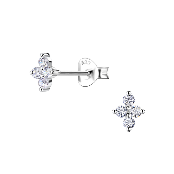 Wholesale Silver Flower Stud Earrings