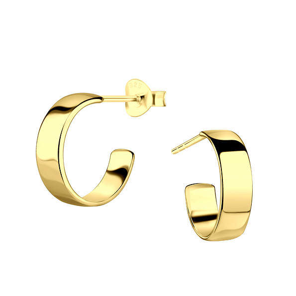 Wholesale Silver Half Hoop Stud Earrings