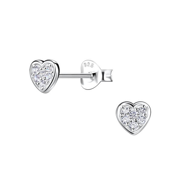 Wholesale Silver Heart Stud Earrings