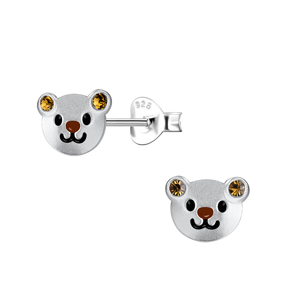 Wholesale Silver Bear Stud Earrings