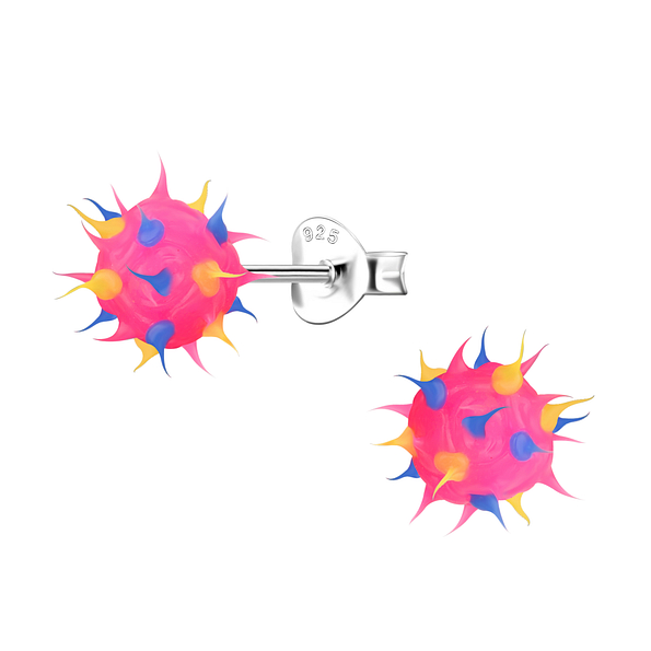 Wholesale Silver Spike Ball Stud Earrings