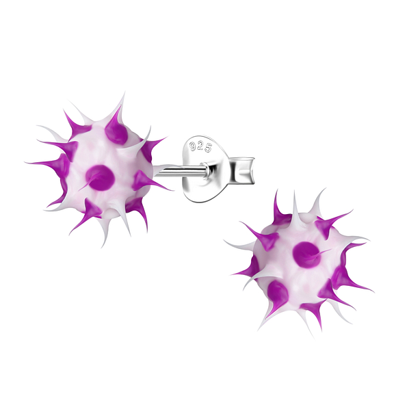 Wholesale Silver Spike Ball Stud Earrings
