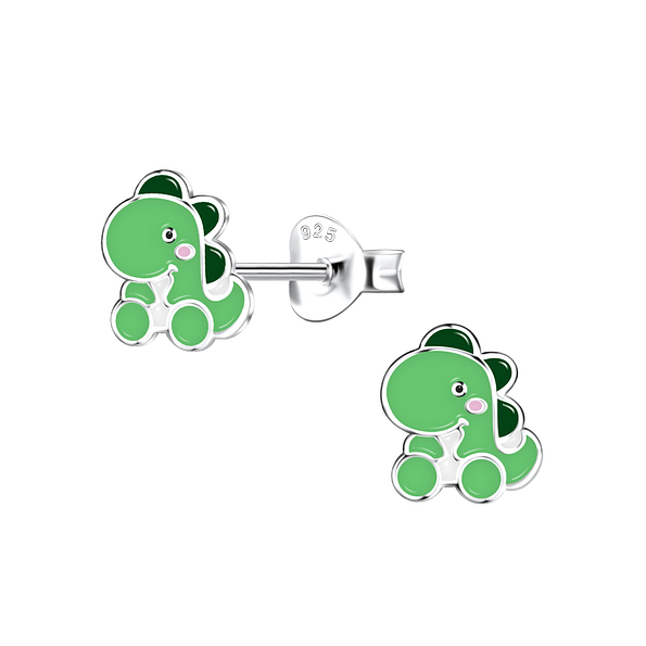 Wholesale Silver Dinosaur Stud Earrings