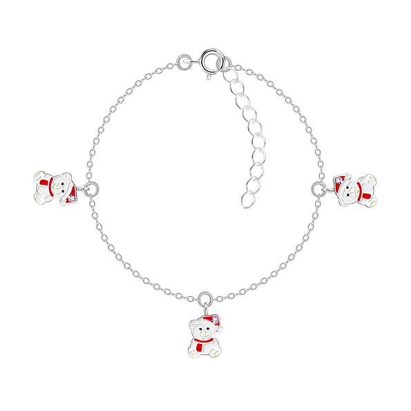 Wholesale Silver Christmas Bear Bracelet