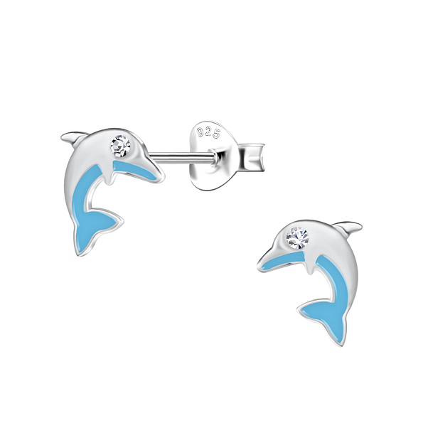 Wholesale Silver Dolphin Stud Earrings