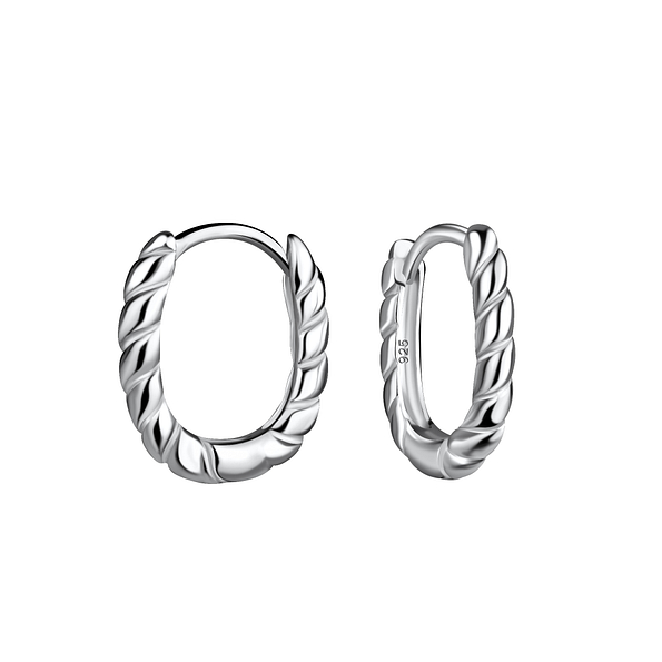 Wholesale Silver Twisted Huggie Earrings