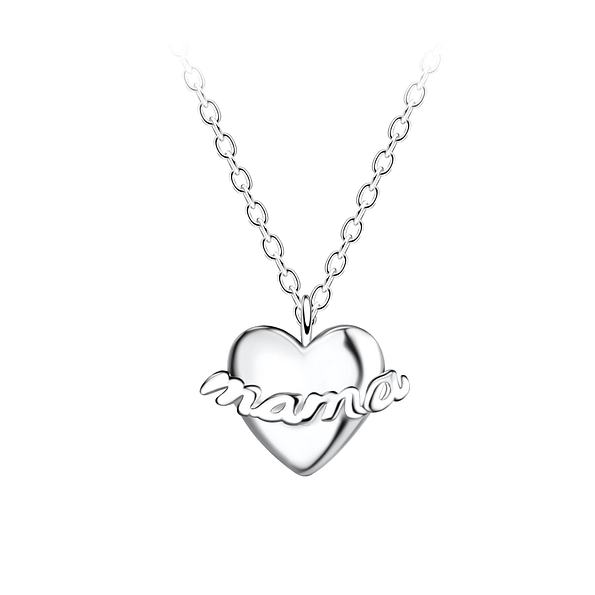 Wholesale Silver Mama Heart Necklace