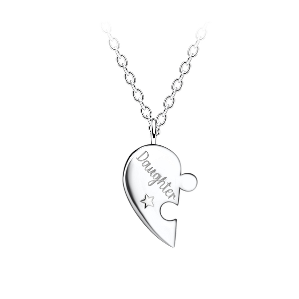 Wholesale Silver Daughter Heart Necklace