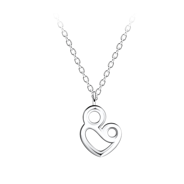 Wholesale Silver Mom and Baby Necklace