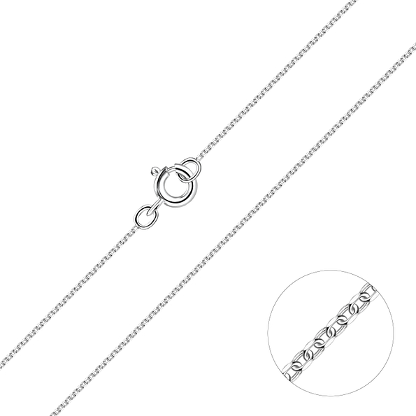 Wholesale 45cm Silver Diamond Cut Cable Chain