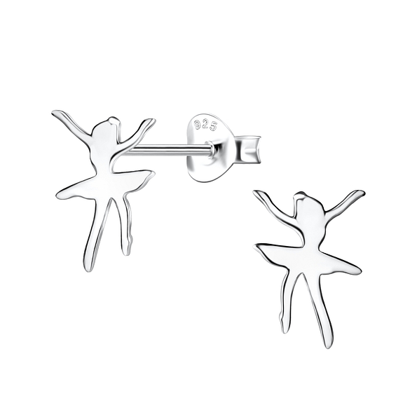 Wholesale Silver Ballerina Stud Earrings