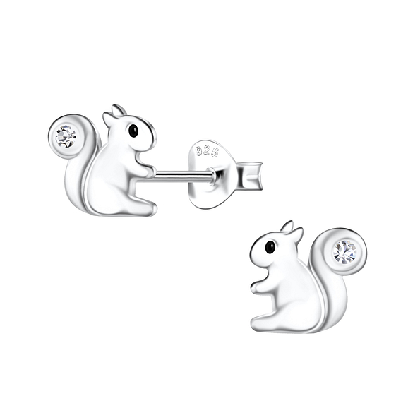 Wholesale Silver Squirrel Stud Earrings