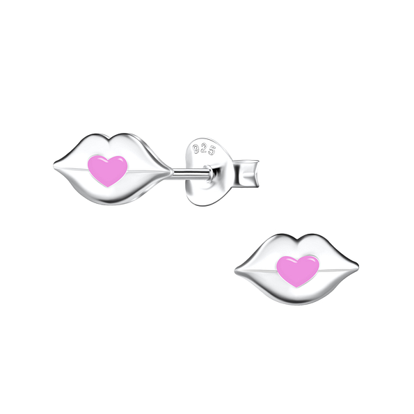 Wholesale Silver Lips Stud Earrings