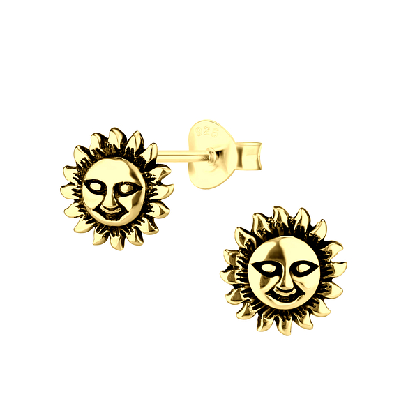Wholesale Silver Sun Stud Earrings