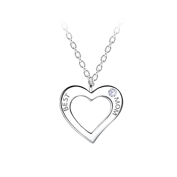 Wholesale Silver Best Mom Necklace