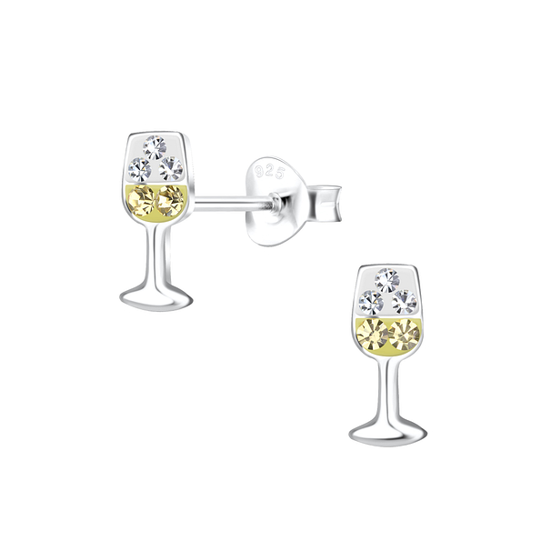 Wholesale Silver Wine Glass Stud Earrings