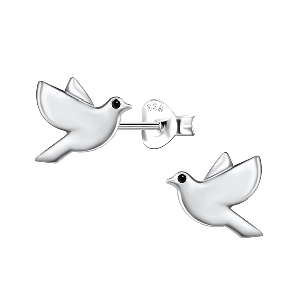 Wholesale Silver Bird Stud Earrings