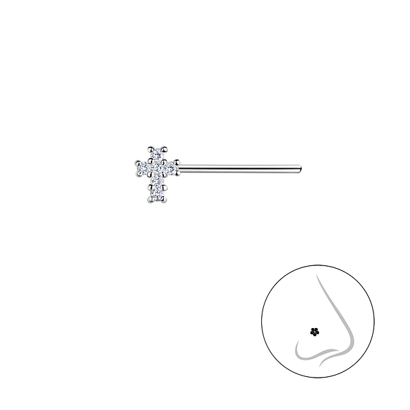 Wholesale Silver Cross Nose Stud