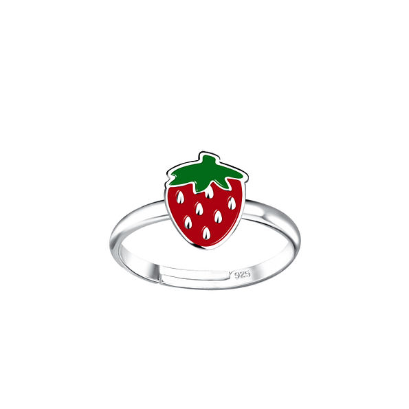 Wholesale Silver Strawberry Adjustable Ring