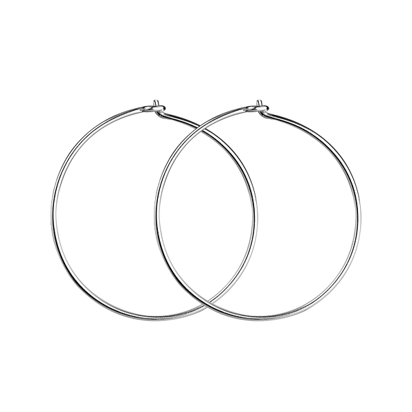 Wholesale 25mm Silver Wire Hoop Earrings – Pack of 5 Pairs