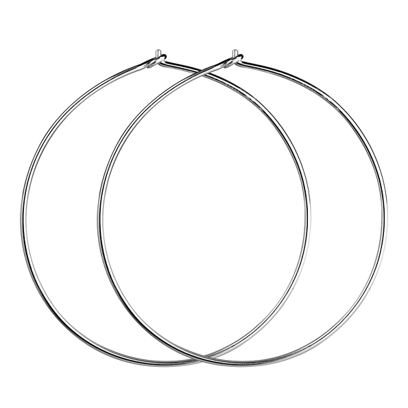 Wholesale 38mm Silver Wire Hoop Earrings – Pack of 5 Pairs