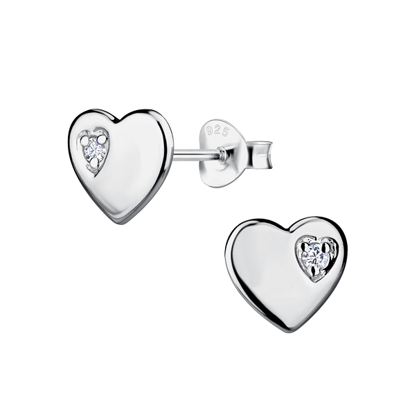 Wholesale Silver Heart Stud Earrings